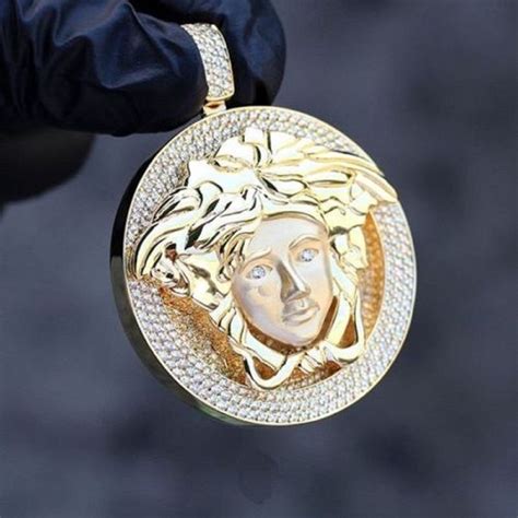 versace pendant mens silver|custom solid gold versace necklace.